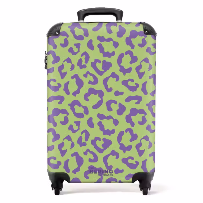 Suitcase - Animal prints - Panther print suitcase in purple and green