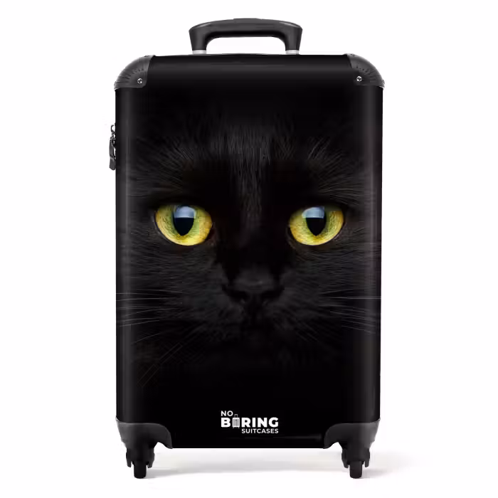 Suitcase - Black cat with bright eyes