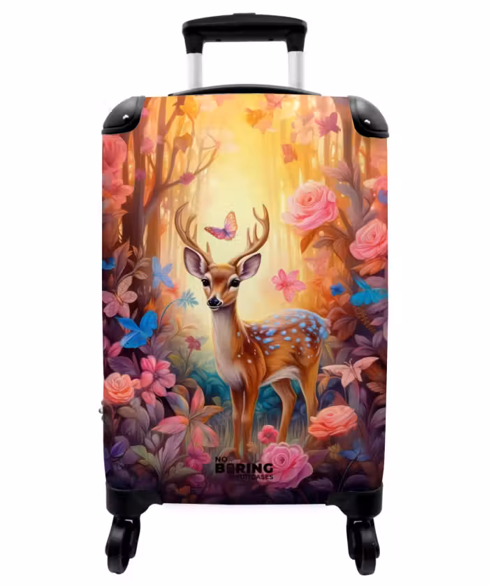 Suitcase - Blossom forest deer