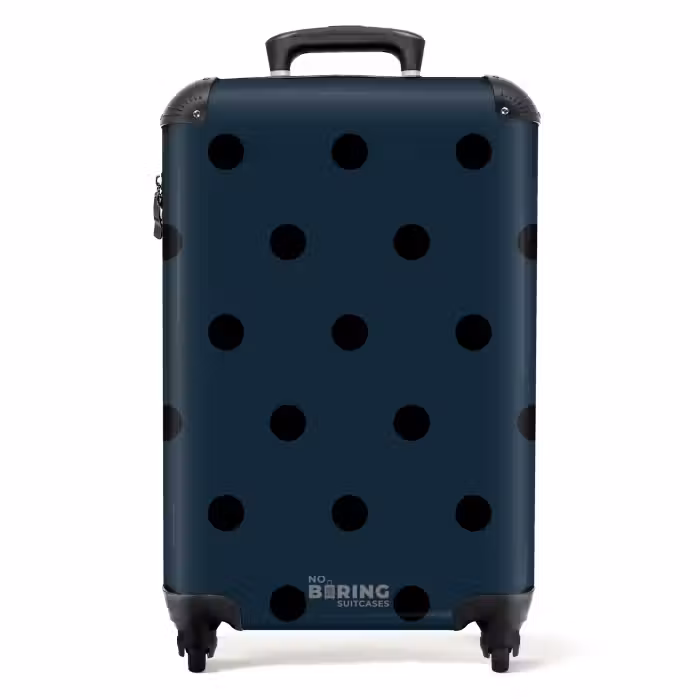 Suitcase - Blue background with black dots