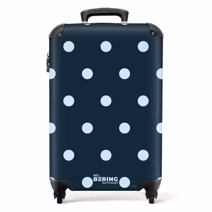Suitcase - Blue dots pattern