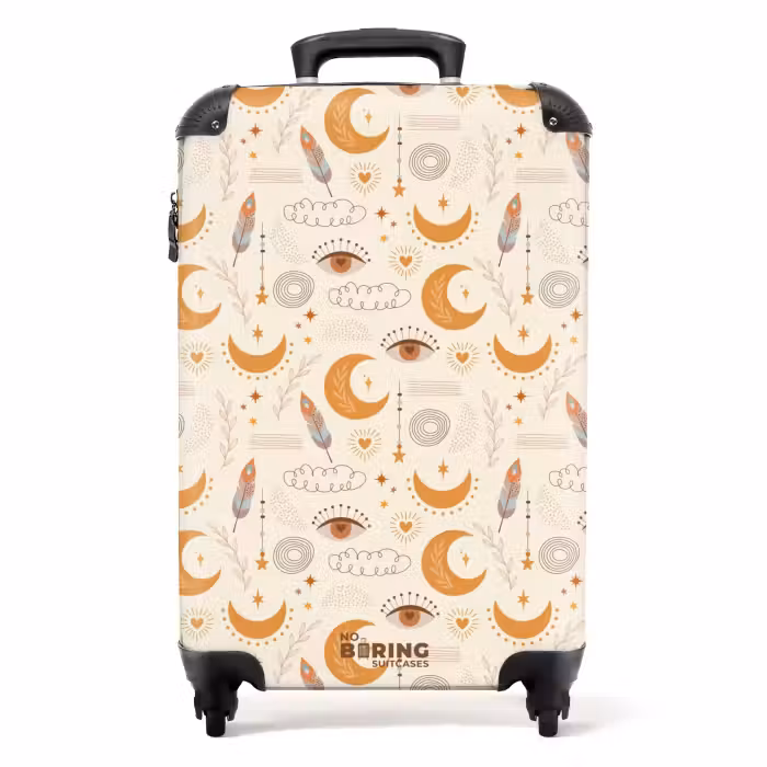Suitcase - Boho - Moon pattern