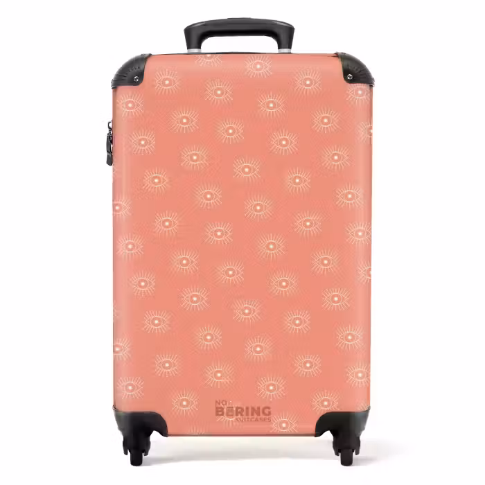 Suitcase - Boho - Salmon pink pattern