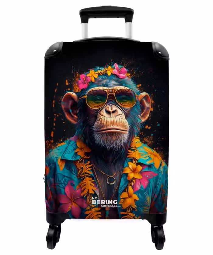 Suitcase - Chimpanzee with Hawaii Blouse