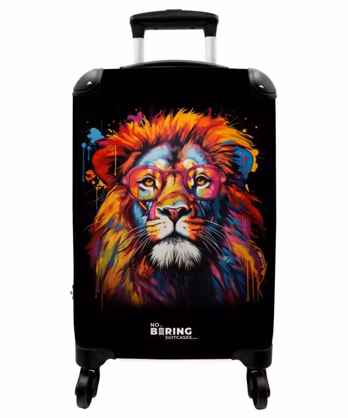 Suitcase - Colorful Lion in Graffiti Style