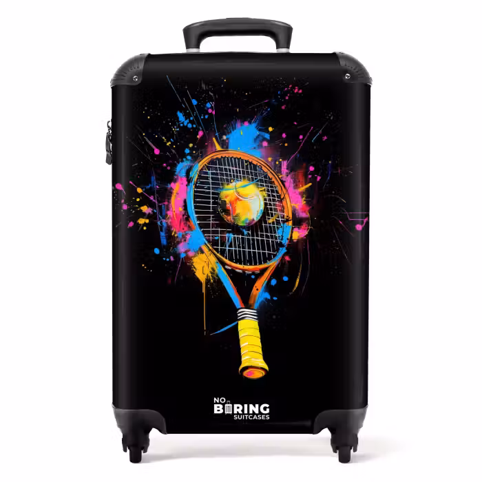 Suitcase - Colorful tennis racket with ball