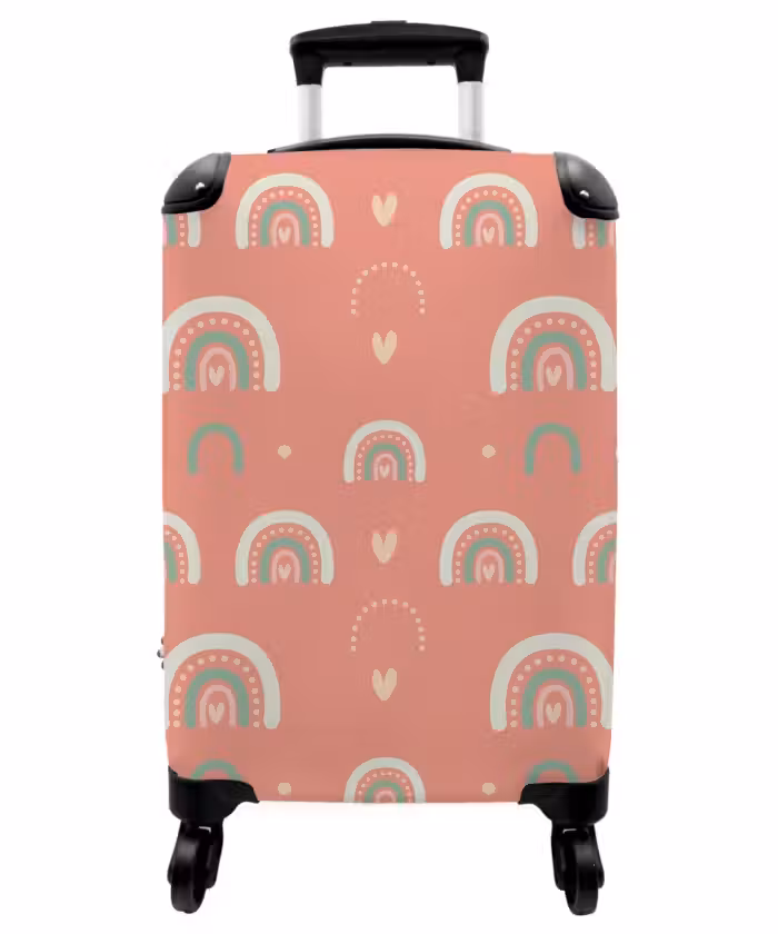 Suitcase - Coral color arcs