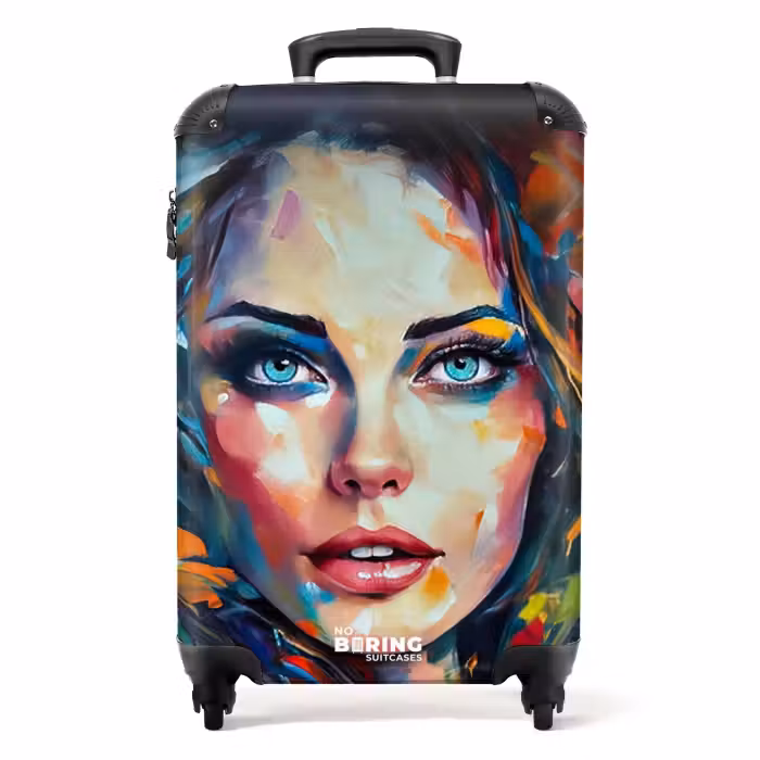 Suitcase - Face - Woman - Oil Painting - Colorful - Art