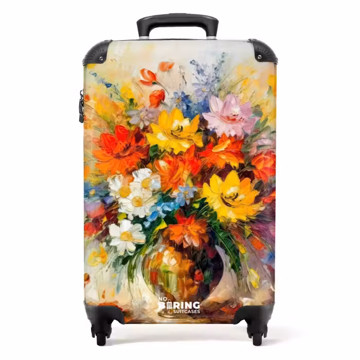 Suitcase - Flowers - Colorful - Oil paint - Flower pot