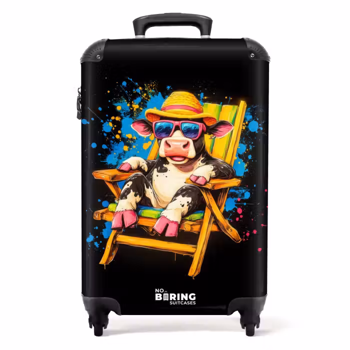Suitcase - Funny summer cow illustration