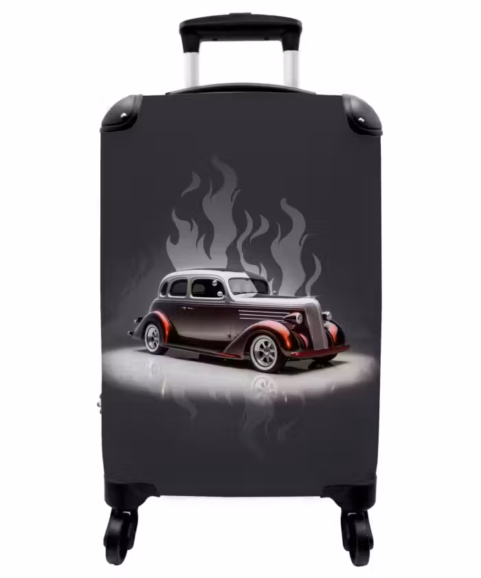 Suitcase - Gray car with gray flames