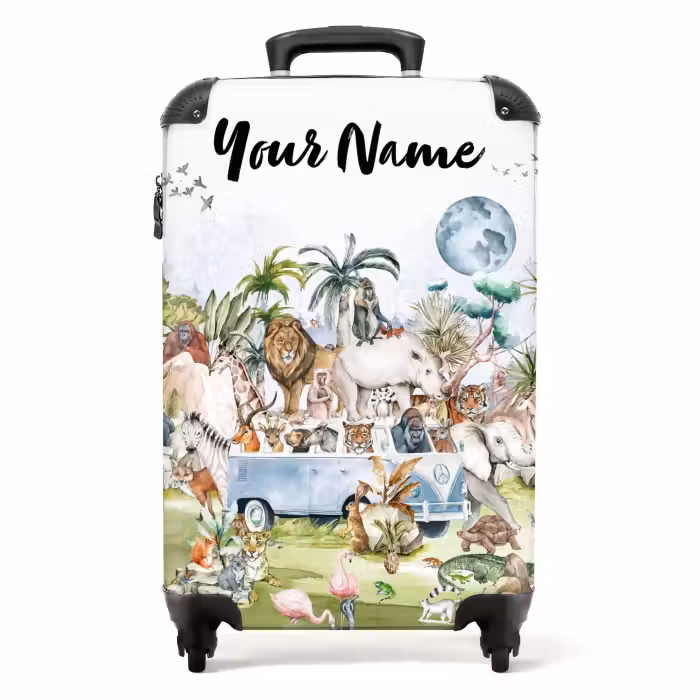 Suitcase with name - Jungle safari