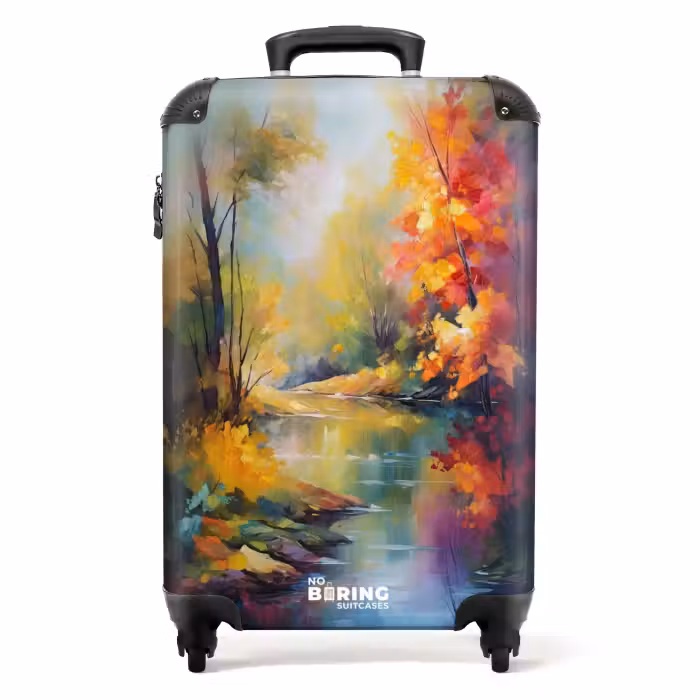 Suitcase - Landscape - Oil painting - River - Colorful