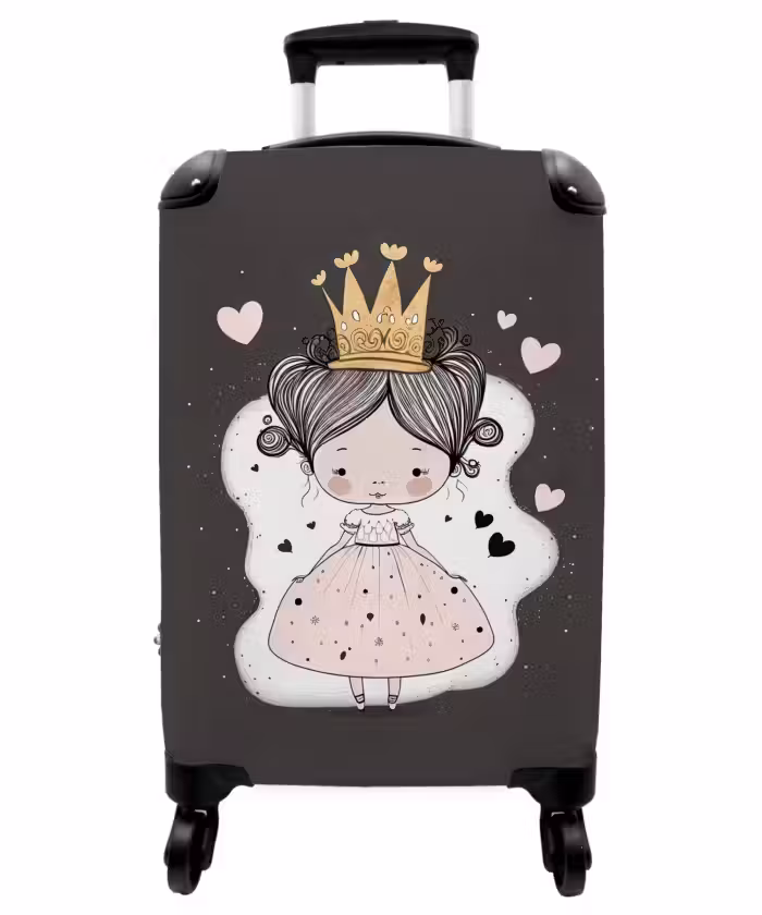 Suitcase - Little princess on black background