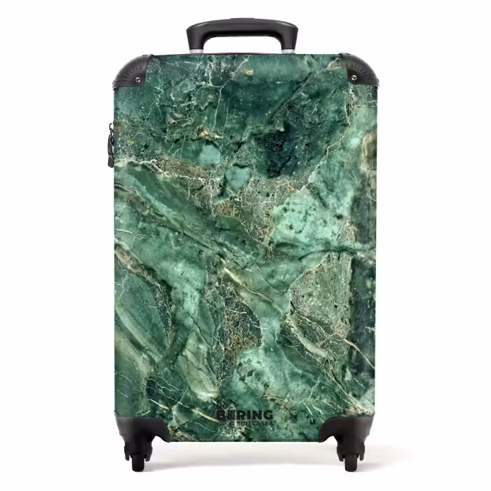Suitcase - Marble - Deep Green Marble Landscape