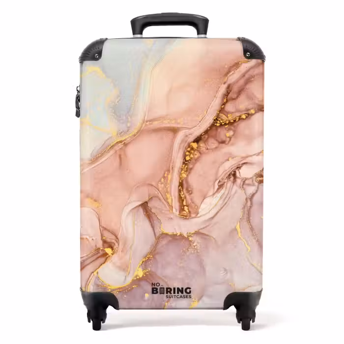 Suitcase - Marble - Golden Streams in Pastel