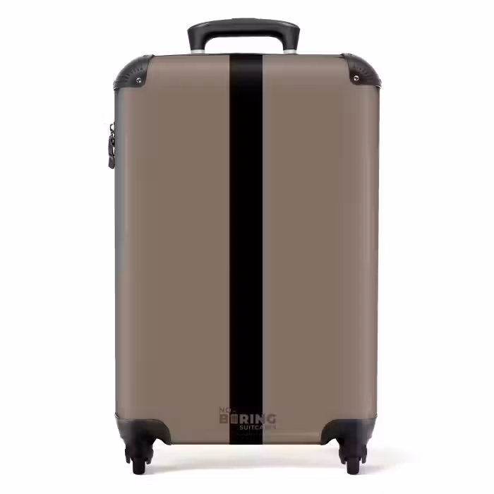 Suitcase - Minimal - Taupe with black stripe