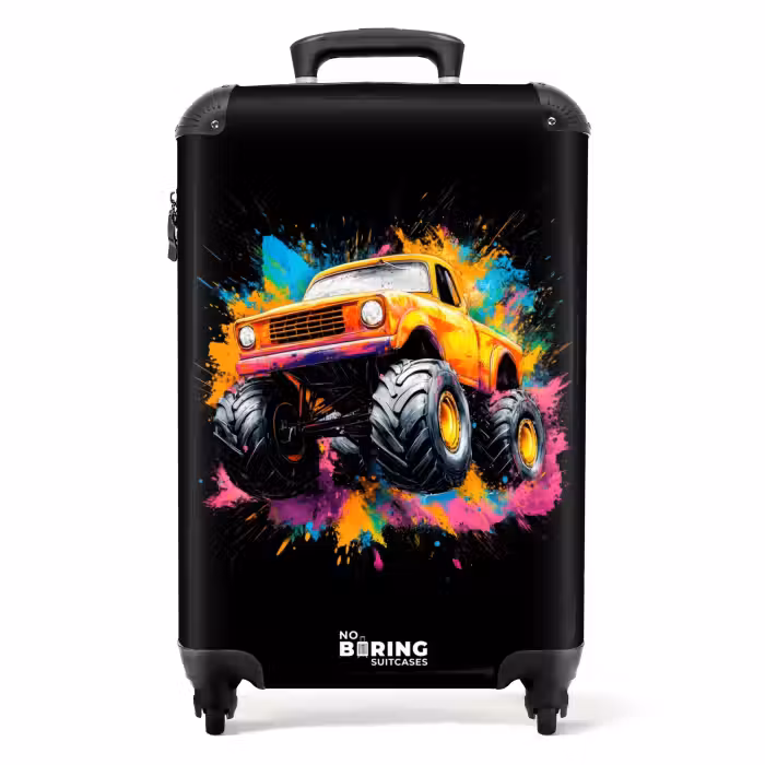 Suitcase - Monster truck with colorful graffiti