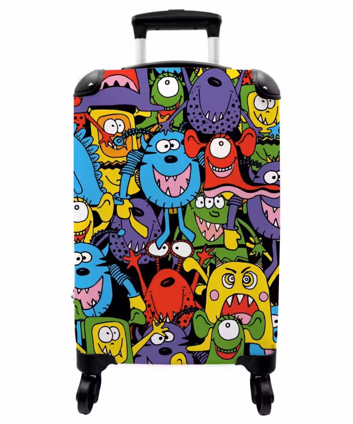 Suitcase - Monsters with Bright Colors
