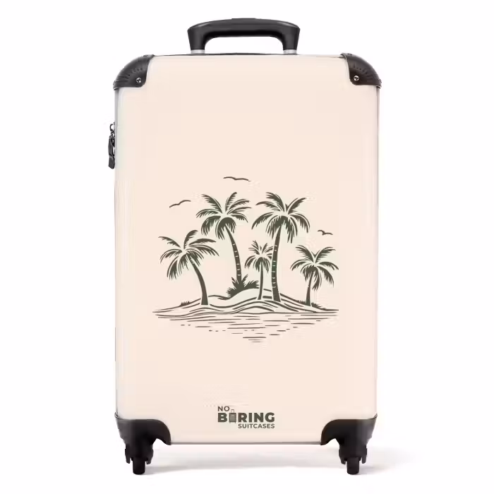 Suitcase - Palm trees - Palm tree on cream background