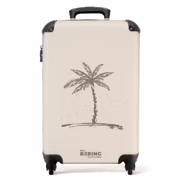 Suitcase - Palm trees - Palm tree on ivory background