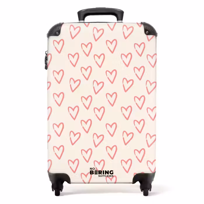 Suitcase - Patterns - Pattern of pink hearts