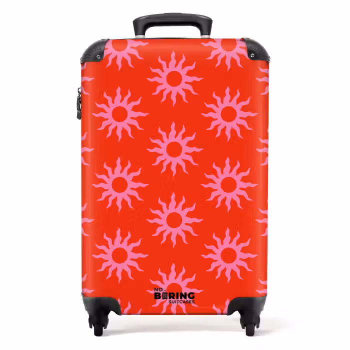 Suitcase - Patterns - Sunburst pattern on bright red background