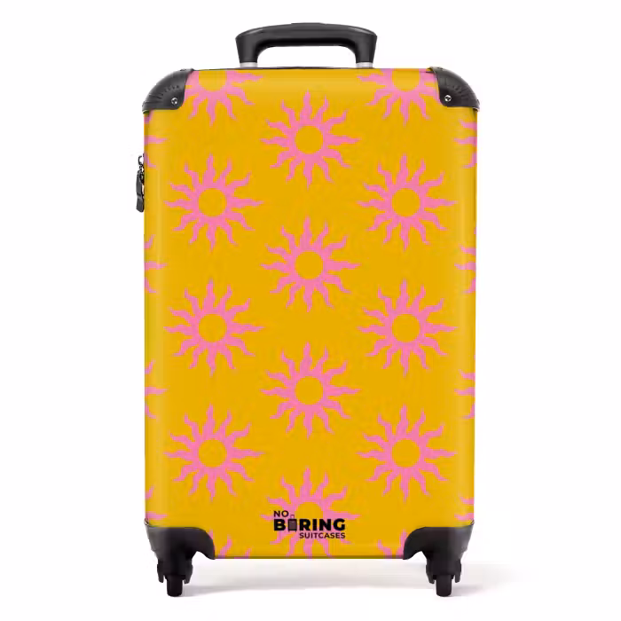 Suitcase - Patterns - Sunburst pattern on golden yellow background