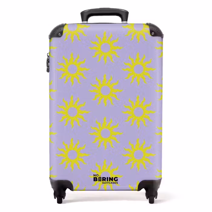 Suitcase - Patterns - Sunburst pattern on Lavender purple background