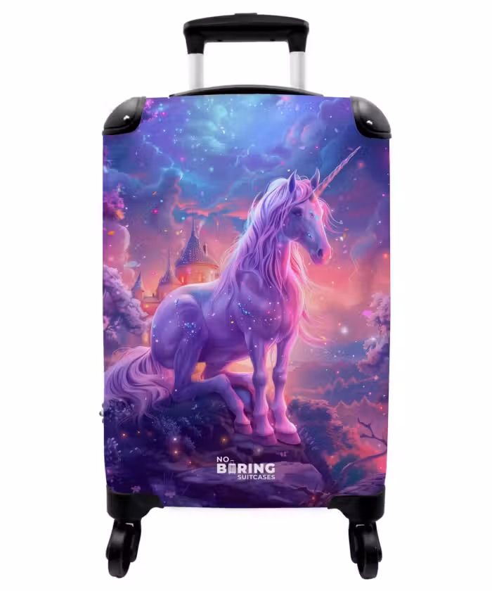 Suitcase - Purple Unicorn in Magical Environment