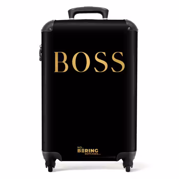 Suitcase - Quotes - Boss - Gold - Black