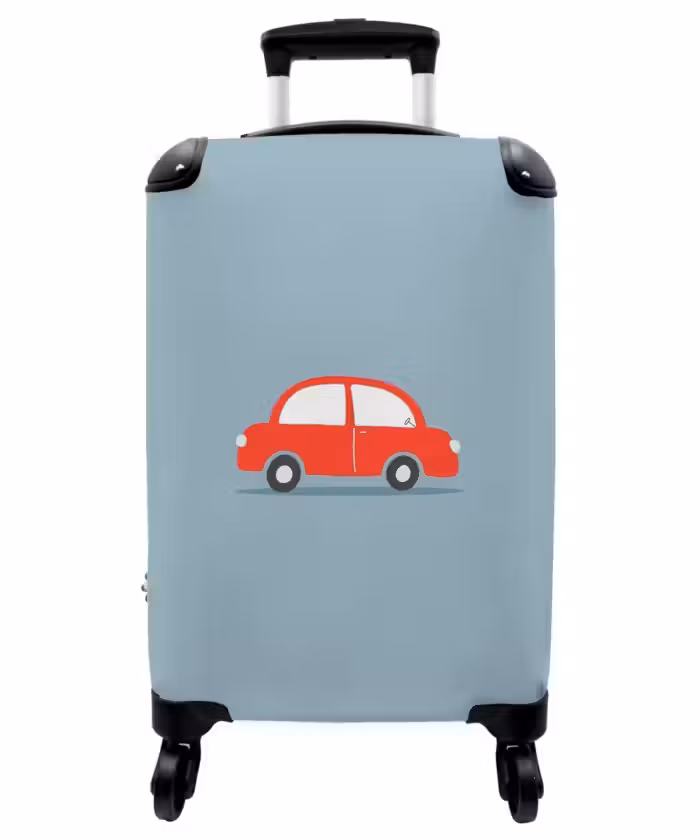 Suitcase - Red car blue background