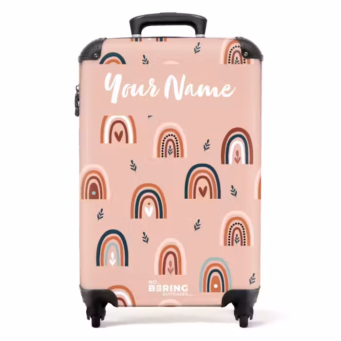 Suitcase with name - Rosy rainbows