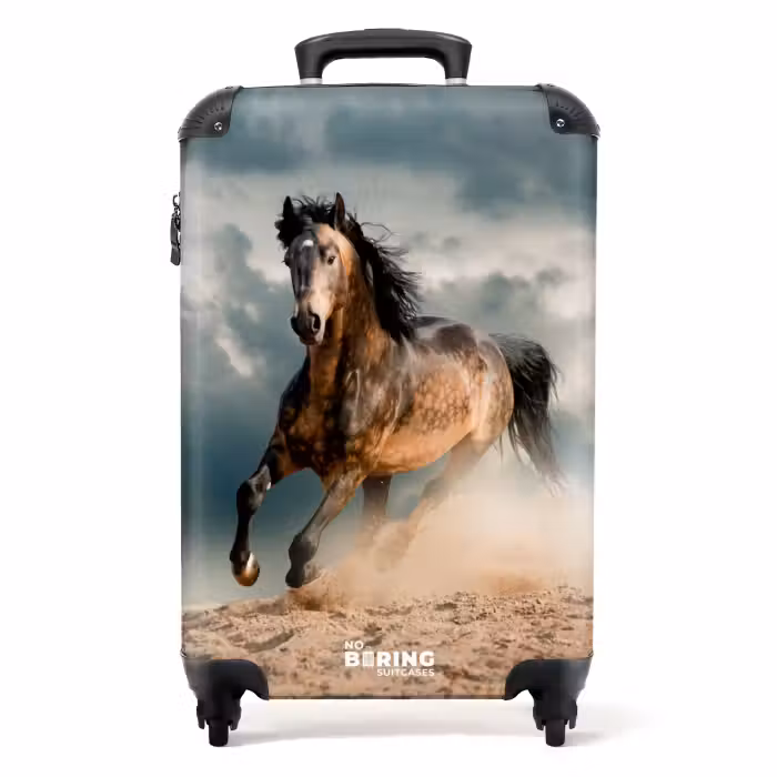 Suitcase - Running brown horse