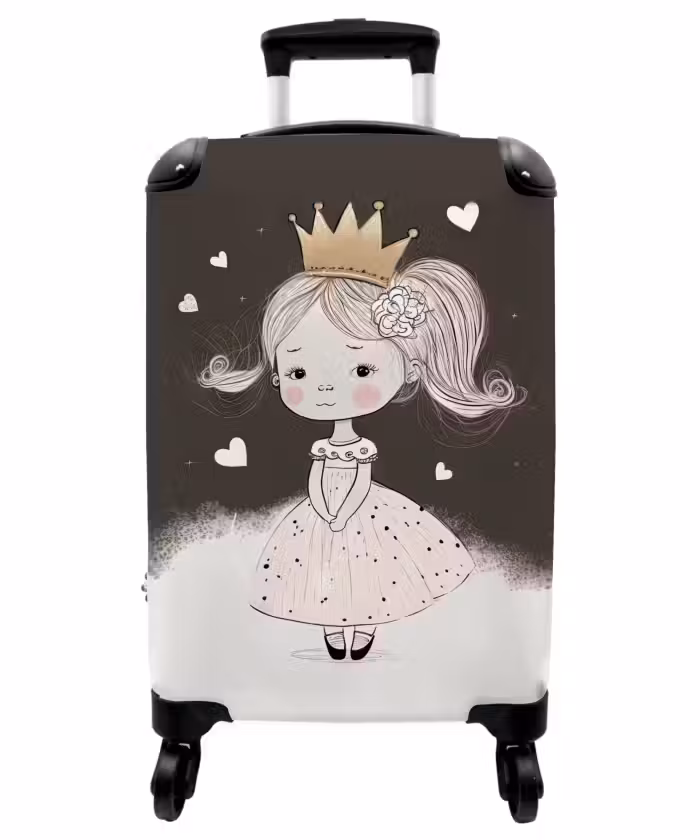 Suitcase - Shy princess with flower