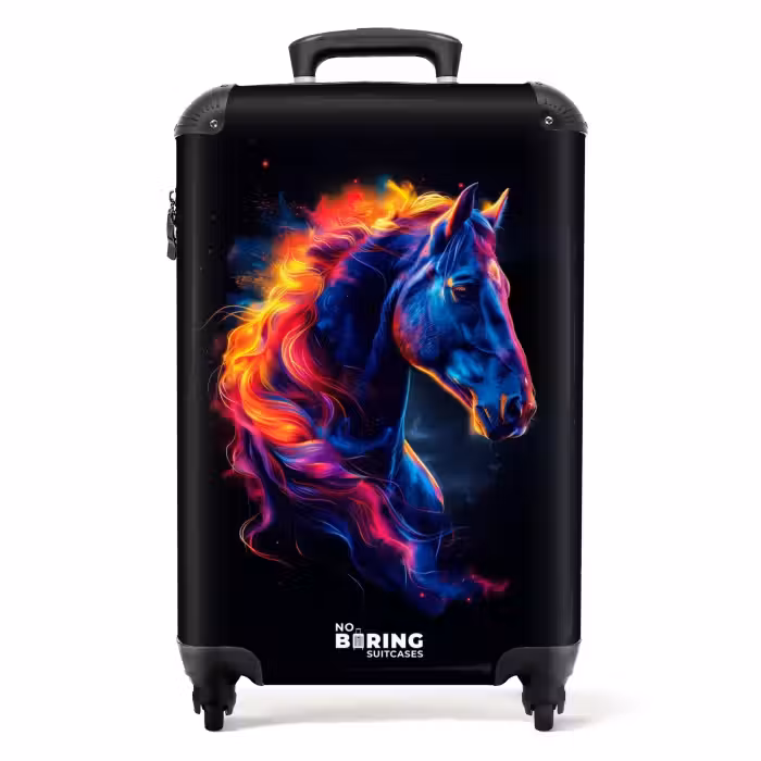 Suitcase - Side view of a horse with fiery mane