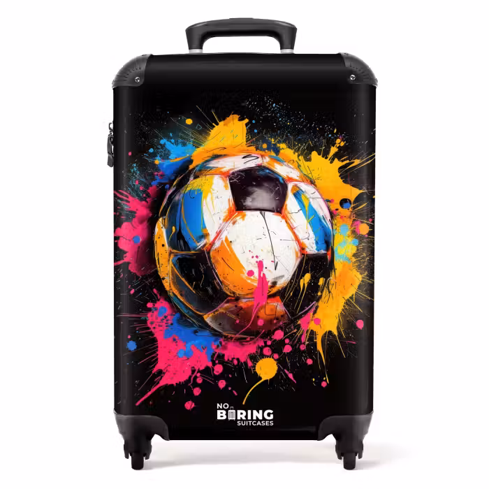 Suitcase - Soccer with colorful graffiti