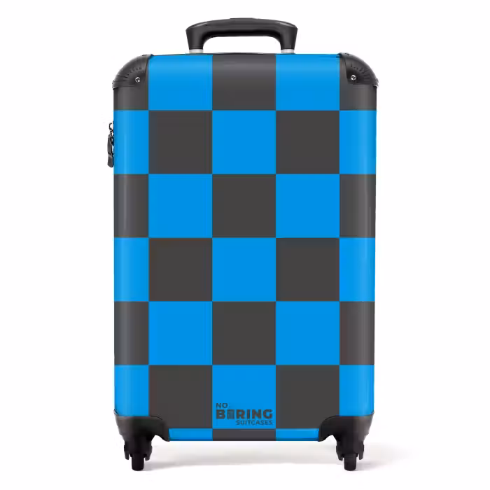 Suitcase - Squares - Black/Blue
