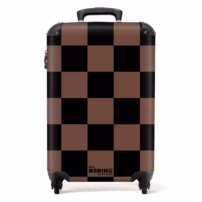 Suitcase - Squares - Black/Brown