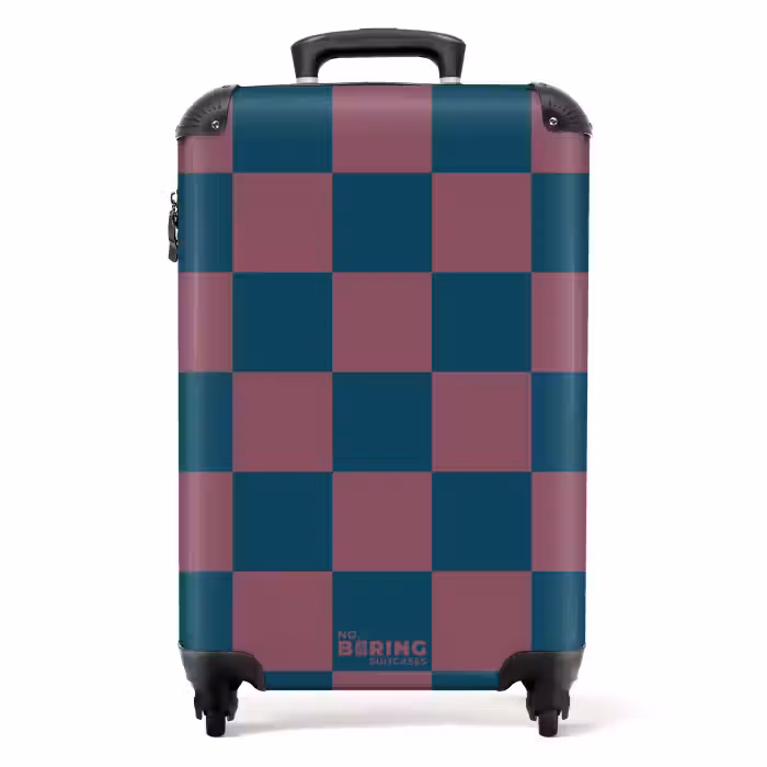 Suitcase - Squares - Blue/Red