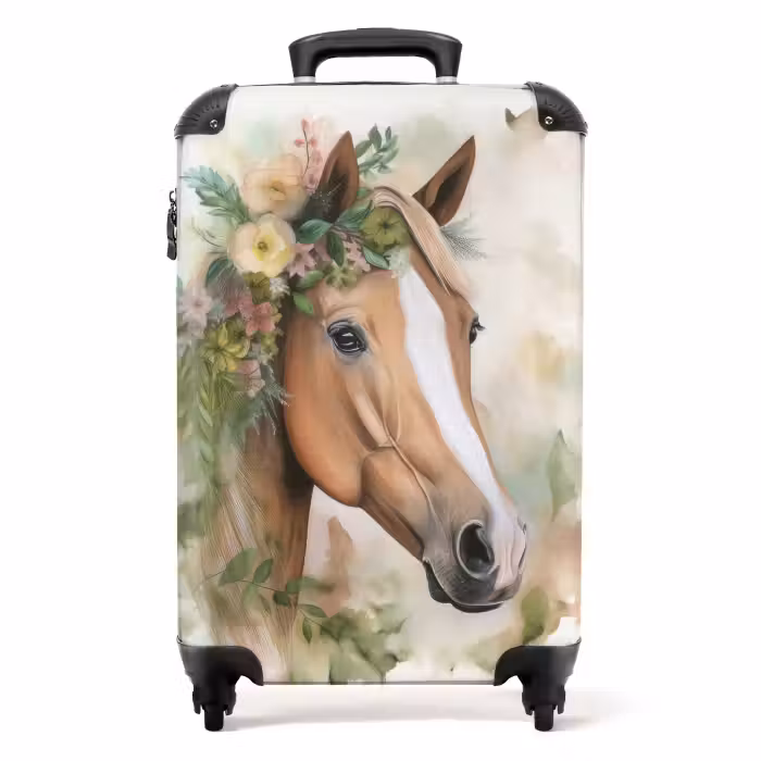 Suitcase - Suitcase - Horse - Flowers - Nature - Watercolor - Animals