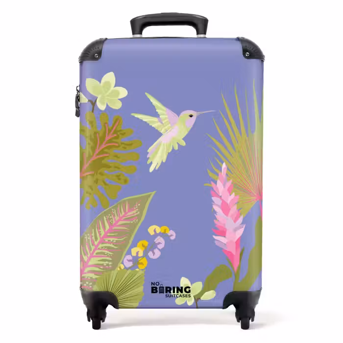 Suitcase - Summer memories - Hummingbird among tropical leaves