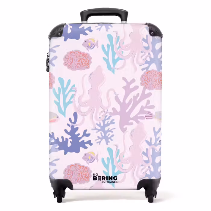 Suitcase - Summer memories - Underwater pattern with colorful animals