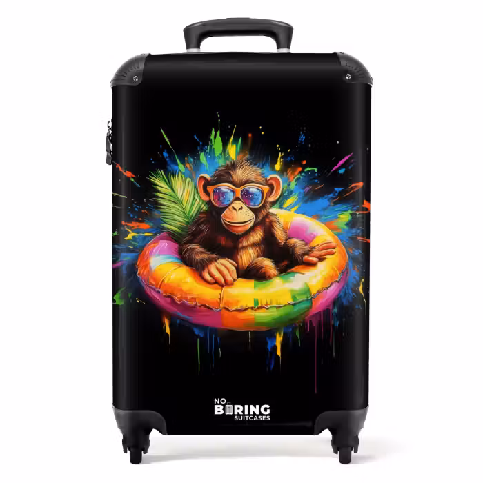 Suitcase - Summer monkey with colorful swimming band