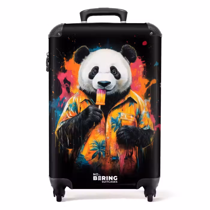 Suitcase - Summer panda with ice cream