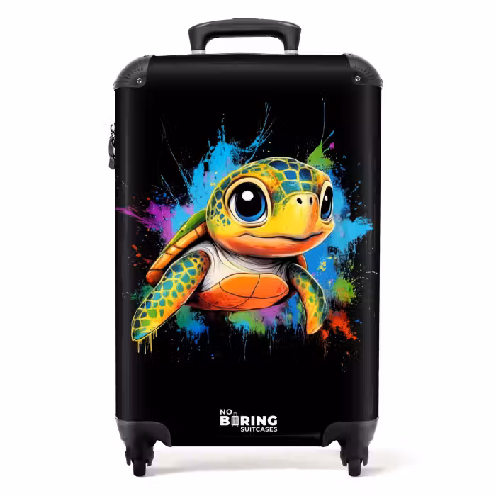Suitcase - Turtle with colorful graffiti
