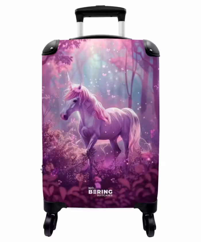 Suitcase - Unicorn Surrounded by Purple Nature