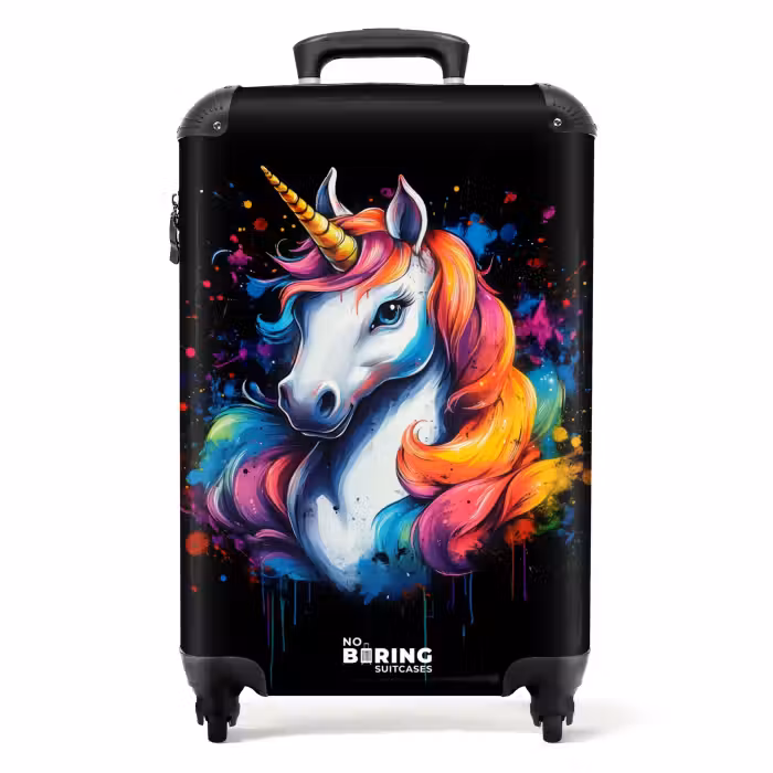 Suitcase - Unicorn with colorful graffiti