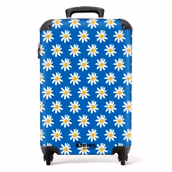 Suitcase - Vintage floral pattern - Blue