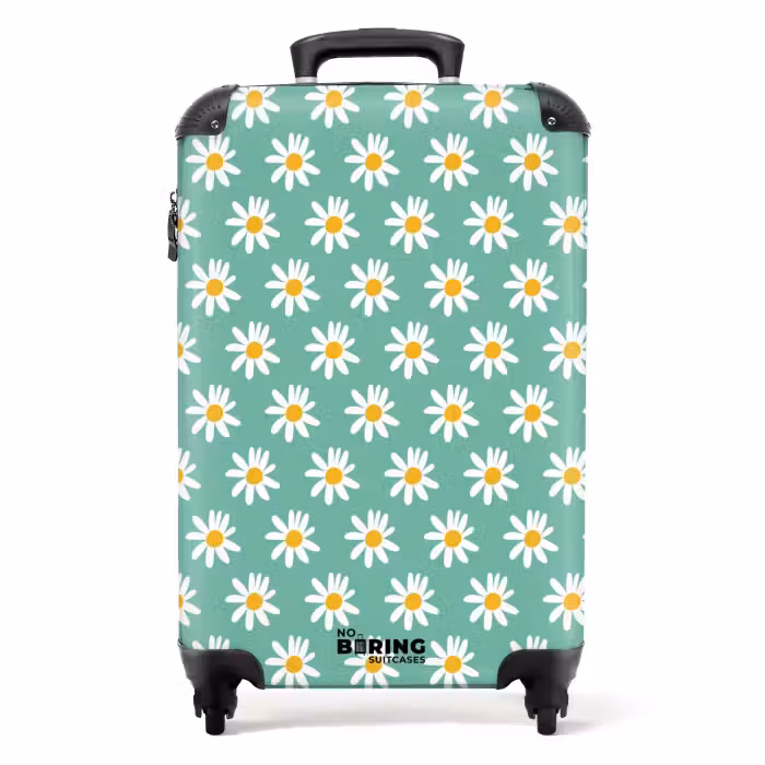 Suitcase - Vintage floral pattern - Green